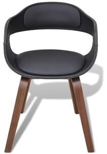 Krzesła stołowe, 4 szt., czarne, gięte drewno i sztuczna skóra