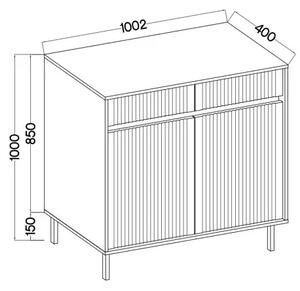 Komoda z ryflowanym frontem Yukashi 2F2S T822 dąb evoke