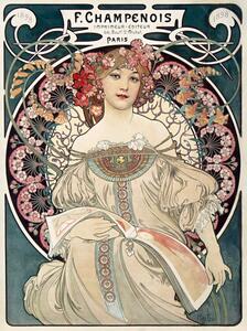 Reprodukcja Lady in Green, Alfons Mucha