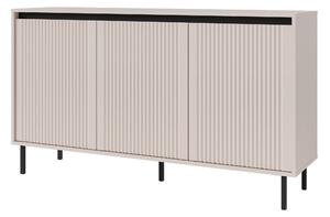 Komoda z ryflowanym frontem Yukashi 3F T813 beżowa