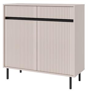 Komoda z ryflowanym frontem Yukashi 2F2S T822 beżowa