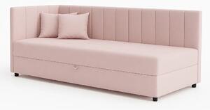 Tapczan łóżko jednoosobowe z pojemnikiem do salonu Sofaro Plus 80x180 Róż