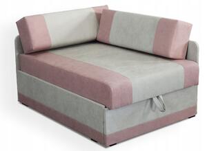 Sofa rozkładana narożnik funkcja spania jednoosobowa Vaxer Różowo/Szara