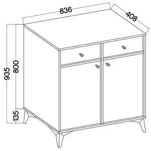 Komoda z szufladami do salonu Sakai 1 2F 2S T826 Beżowy