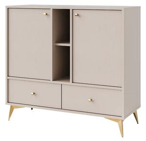 Komoda z szufladami do salonu Sakai 1 2F 2S T825 Beżowy