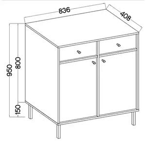 Komoda z szufladami do salonu Sakai 2 2F 2S T826 Beżowy