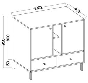 Komoda z szufladami do salonu Sakai 2 2F 2S T825 Beżowy