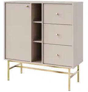 Komoda z szufladami do salonu Sakai 3 1F 3S T824 Beżowy