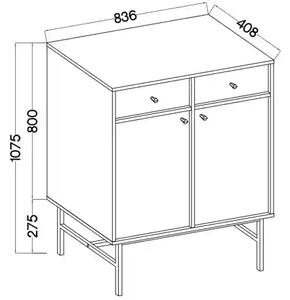 Komoda z szufladami do salonu Sakai 3 2F 2S T826 Beżowy