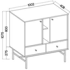 Komoda z szufladami do salonu Sakai 3 2F 2S T825 Beżowy