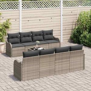 Zestaw sof na ogród szary 55 x 55 x 37 cm polirattan