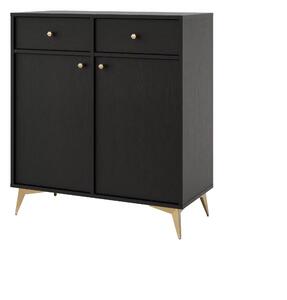 Komoda z szufladami do salonu Sakai 1 2F 2S T826 Czarny