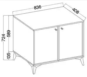 Komoda dwudrzwiowa do salonu Sakai 1 2F T812 Eukaliptus