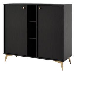 Komoda dwudrzwiowa do salonu Sakai 1 2F T822 Czarny