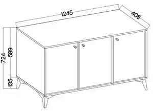 Komoda trzydrzwiowa do salonu Sakai 1 3F T813 Czarny