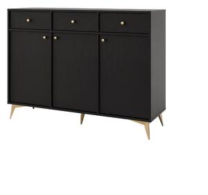 Komoda z szufladami do salonu Sakai 1 3F 3S T827 Czarny