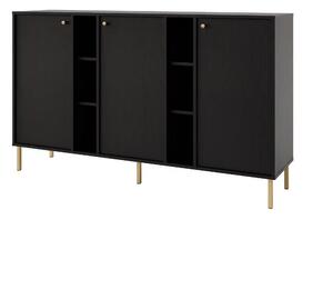 Komoda trzydrzwiowa do salonu Sakai 2 3F T823 Czarny