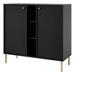Komoda dwudrzwiowa do salonu Sakai 2 2F T822 Czarny