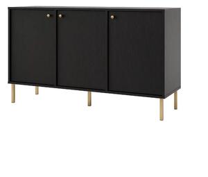 Komoda trzydrzwiowa do salonu Sakai 2 3F T813 Czarny