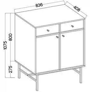 Komoda z szufladami do salonu Sakai 3 2F 2S T826 Czarny