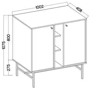 Komoda dwudrzwiowa do salonu Sakai 3 2F T822 Czarny