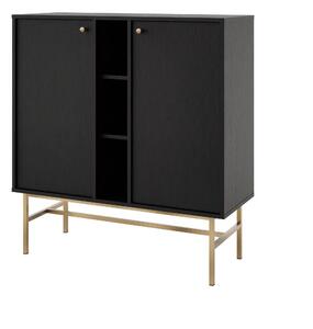 Komoda dwudrzwiowa do salonu Sakai 3 2F T822 Czarny