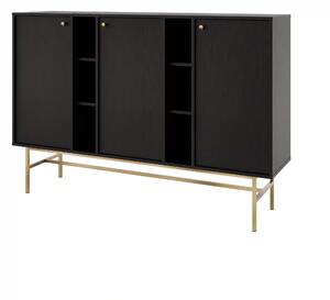 Komoda trzydrzwiowa do salonu Sakai 3 3F T823 Czarny