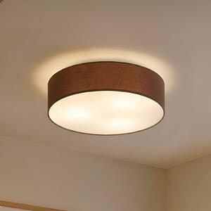 Lampa sufitowa Sebatin Lindby, możliwość ściemniania, brązowy / rdzawy, sypialnia, tkanina / materiał / jedwab, nowoczesny