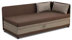 Tapczan łóżko jednoosobowe z pojemnikiem Hirek Eko 80x180 Brązowe/Beżowe