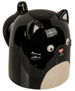 Kubek ceramiczny Kot, 540 ml, czarny
