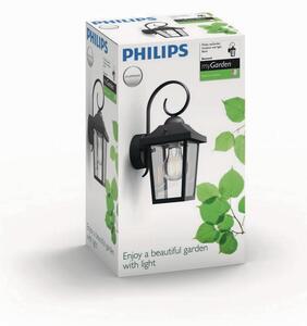 Philips 17236/30/PN Lampa ścienna zewnętrzna Buzzard 1x E27 60 W bez zasilacza IP44, czarny