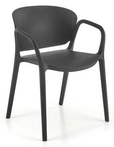 Czarne minimalistyczne krzesło ogrodowe - Orlo
