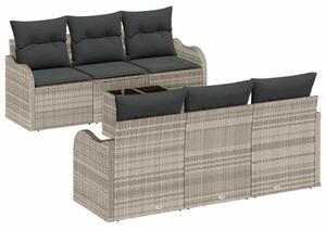 Zestaw sof na ogród jasnoszary 55 x 55 x 37 cm polirattan