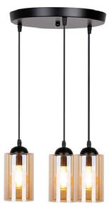 Czarna lampa wisząca z trzema ozdobnymi kloszami V138 D9-N13