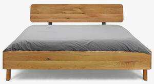 Łóżko pojedyncze wykonane z litego drewna dębowego 90 x 200 cm