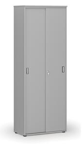 Szafa biurowa z drzwiami przesuwnymi, 2128 x 800 x 420 mm, szary