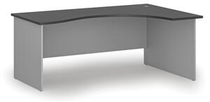 Biurko biurowe ergonomiczne PRIMO GRAY, 1800 x 1200 mm, prawe, szary/grafit