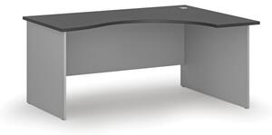 Biurko biurowe ergonomiczne PRIMO GRAY, 1600 x 1200 mm, prawe, szary/grafit