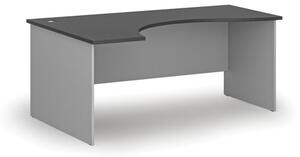 Biurko biurowe ergonomiczne PRIMO GRAY, 1800 x 1200 mm, lewe, szary/grafit