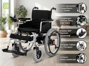 Elektryczny wózek inwalidzki SL-LYD0012 Podwójny silnik – 2 × 250 W – czarny