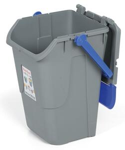 Plastikowy kosz do segregacji odpadów ECOLOGY II, szaro-niebieski