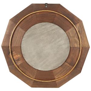 Lustro wiszące okrągłe drewniana brązowa rama ø 60 cm Asem Beliani