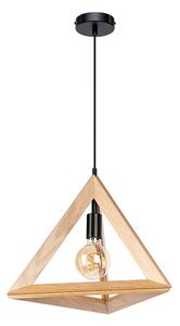 Loftowa lampa wisząca z drewna dębowego - A133-Krigo