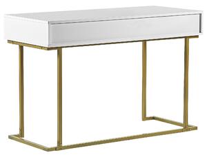 Nowoczesna konsola z 2 szufladami biurko złote metalowe nogi biała Westport Beliani
