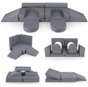 10-częściowa modułowa sofa dziecięca z zamszowym pokrowcem
