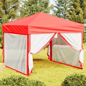 Składany namiot imprezowy ze ściankami, czerwony, 3x3 m
