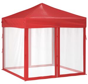 Składany namiot imprezowy ze ściankami, czerwony, 2x2 m
