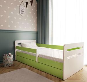 Łóżko dla dziecka z barierką Candy 2X 80x160 - zielone