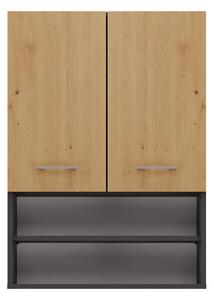 Szafka łazienkowa wisząca antracyt + dąb artisan M5-R86