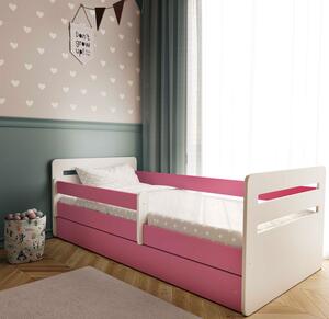 Łóżko dla dziewczynki z materacem Candy 2X 80x140 - różowe